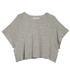 🔒free people gray cropped shirt